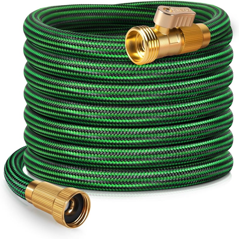 EOOIO Garden Hose 25 ft NON-EXPANDABLE Water Hose, Flexible & Lightweight Kink Resistant Hybrid Hose, Leak-Proof Heavy Duty, Super Durable Fabric with 3/4" Solid Brass Connectors - Image 1